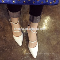 2016 preto branco fivela slingback apontou toe sapatos femininos